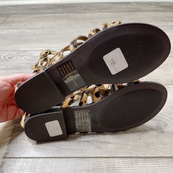Steve Madden Plato Caged Gladiator Strappy Sandals Leopard Size 6M - Picture 8 of 8